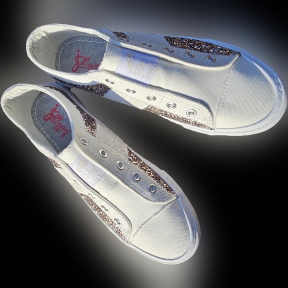 Jellypop Women's White and Gold Blingy Sneakers NEW Size 9M - Picture 2 of 7